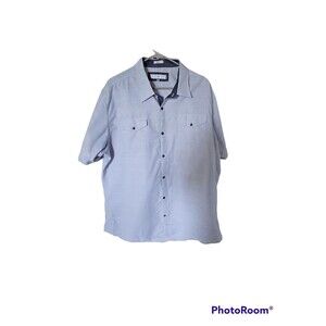 pd&Co short sleeve Chambray button down casual dress shirt men's XXL classic fit